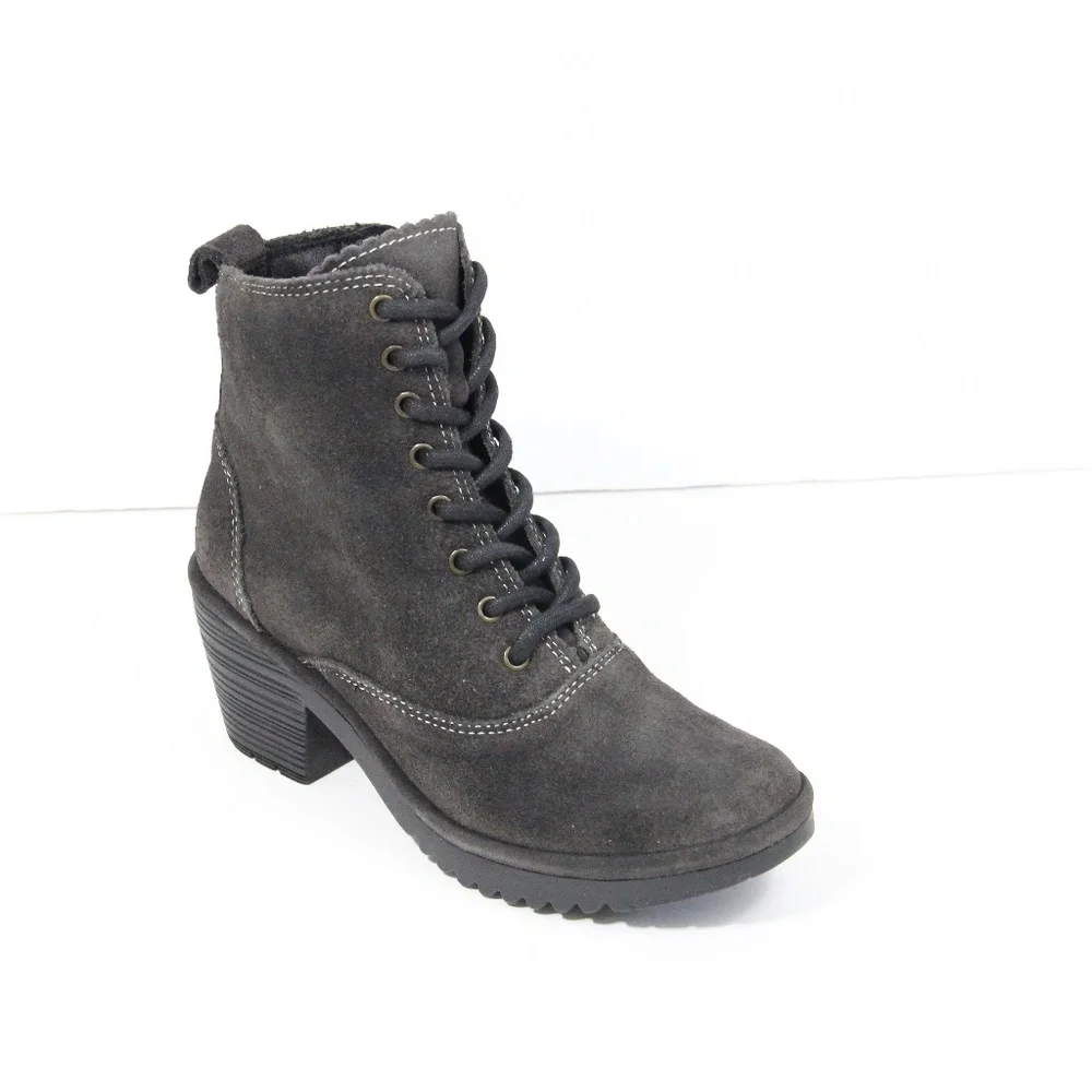 Fly London Boots Eu 36 NEW Women Lace Up Bootie Wune Heel Vintage Style
